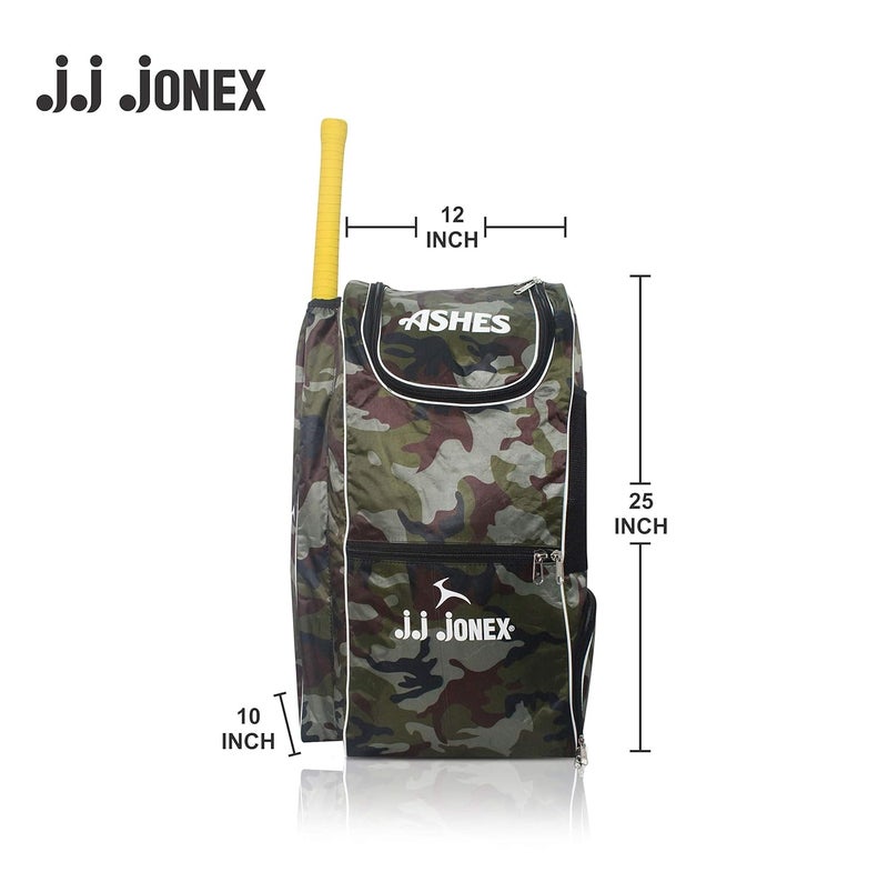 Jonex JJ Ashes Cricket Kit Bag with Shoe Compartment - Large Capacity Duffel - Green - Image 3